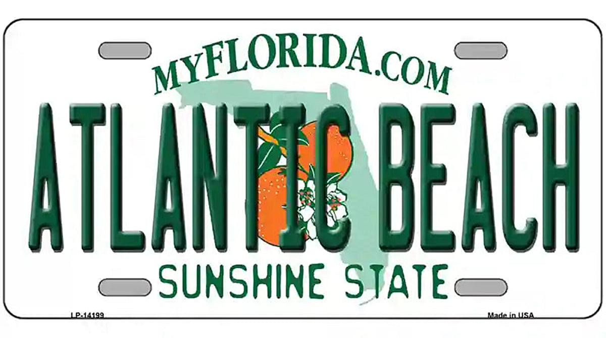 Atlantic Beach Florida Novelty Metal License Plate
