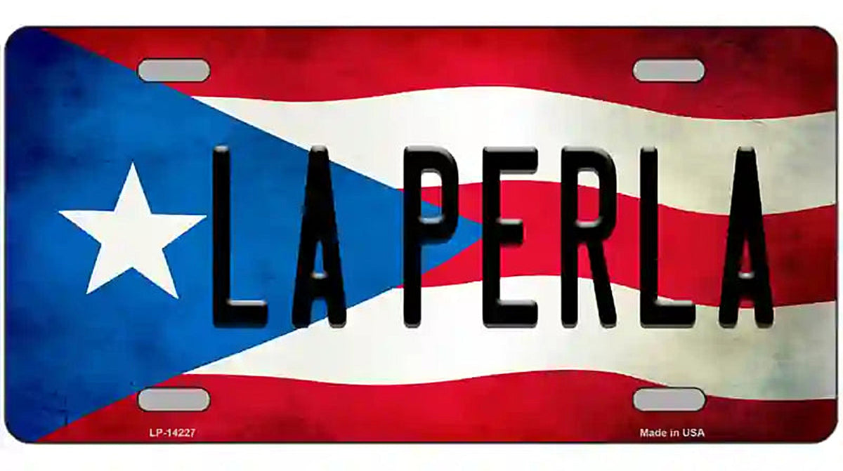 La Perla Puerto Rico Flag Novelty Metal License Plate
