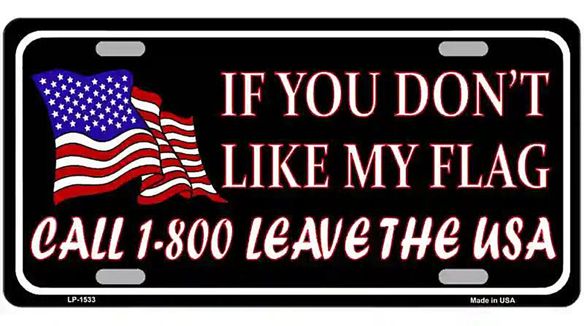 1 800 Leave The USA Metal Novelty License Plate