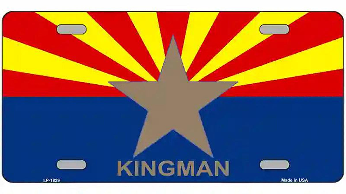 Kingman Arizona State Flag Metal Novelty License Plate