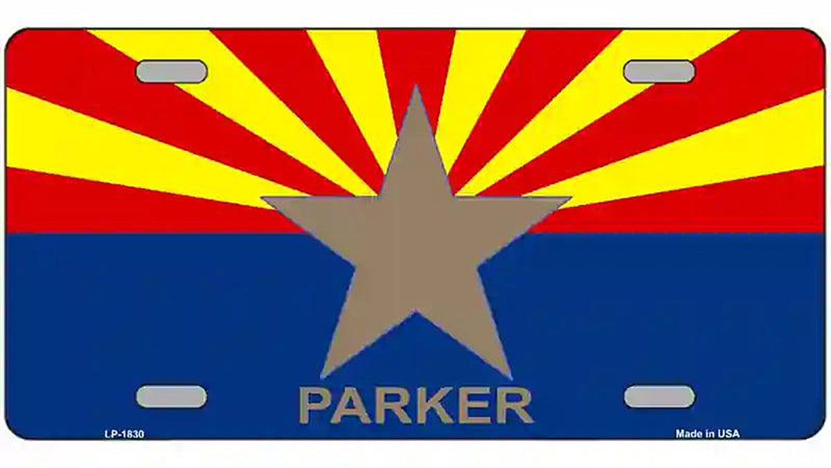 Parker Arizona State Flag Metal Novelty License Plate