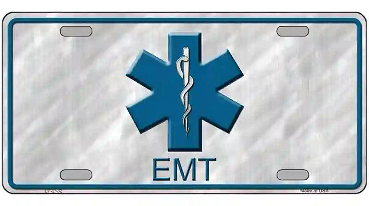 EMT Metal Novelty License Plate