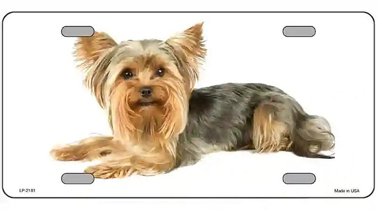 Yorkshire Terrier Dog Metal Novelty License Plate
