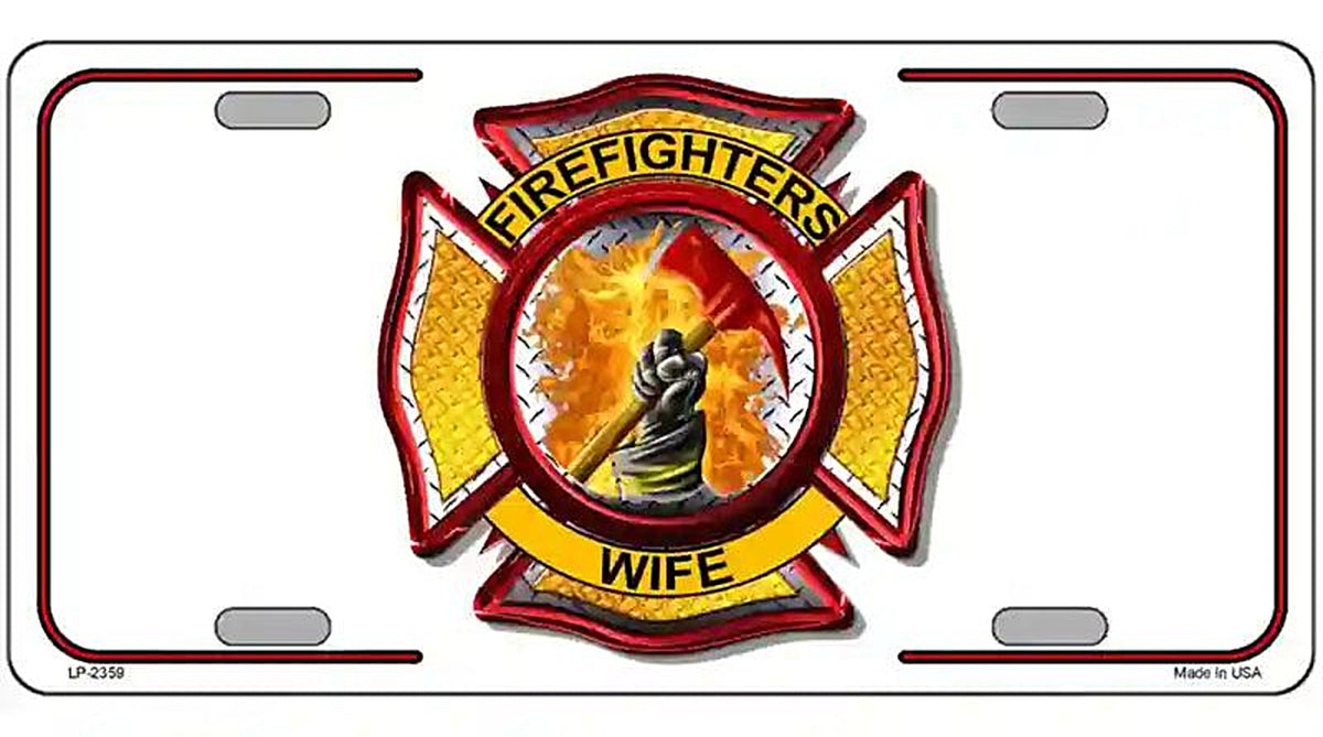 Firefighters Wife Metal Novelty License Plate