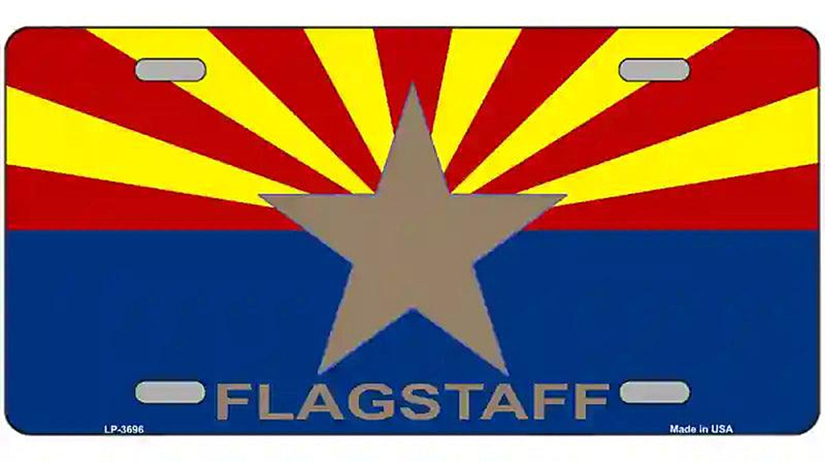 Flagstaff Arizona State Flag Metal Novelty License Plate