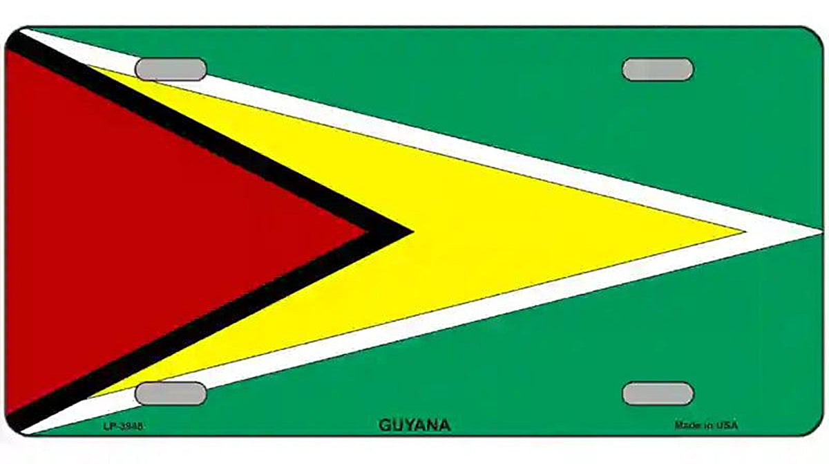 Guyana Flag Metal Novelty License Plate