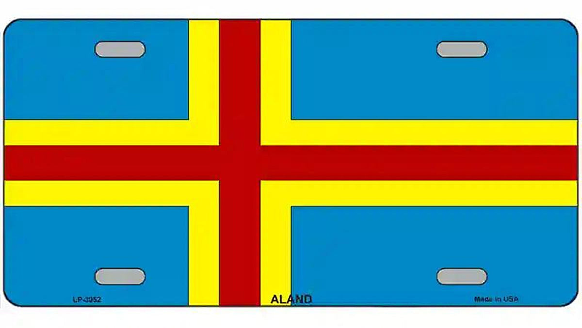 Aland Flag Metal Novelty License Plate