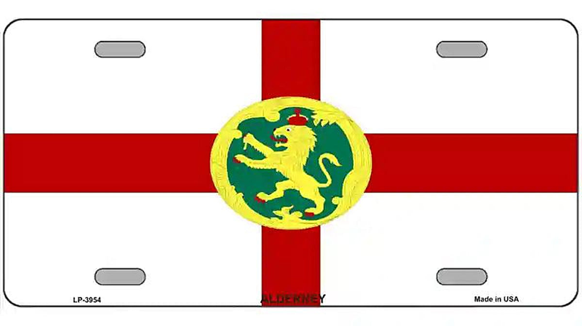 Alderney Flag Metal Novelty License Plate