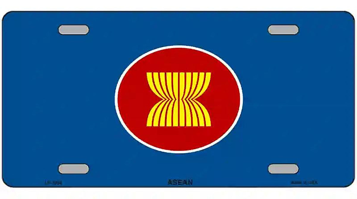 Asean Flag Metal Novelty License Plate