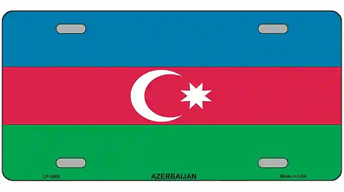 Azerbaijan Flag Metal Novelty License Plate