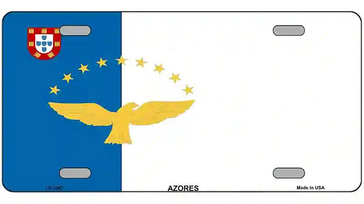 Azores Flag Metal Novelty License Plate