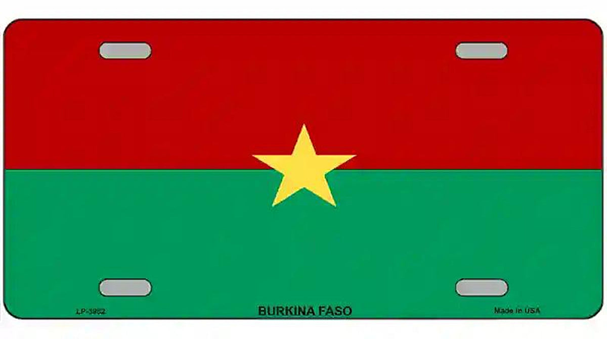 Burkina Faso Flag Metal Novelty License Plate
