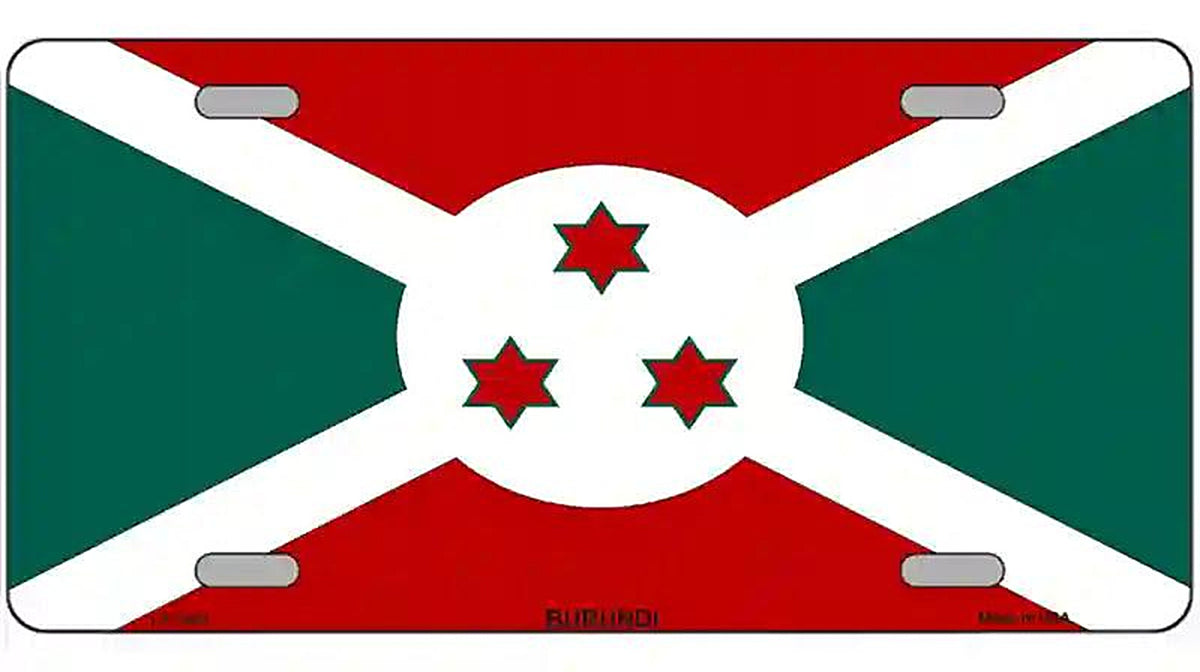 Burundi Flag Metal Novelty License Plate