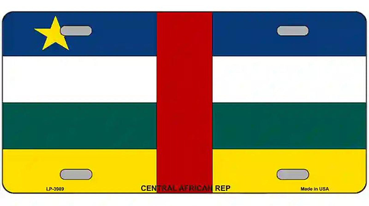 Central African Rep Flag Metal Novelty License Plate