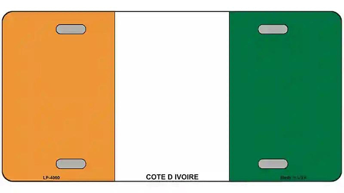 Cote D Ivoire Flag Metal Novelty License Plate