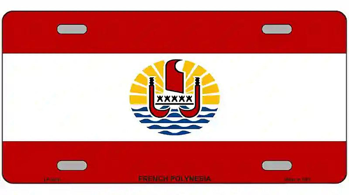 French Polynesia Flag Metal Novelty License Plate
