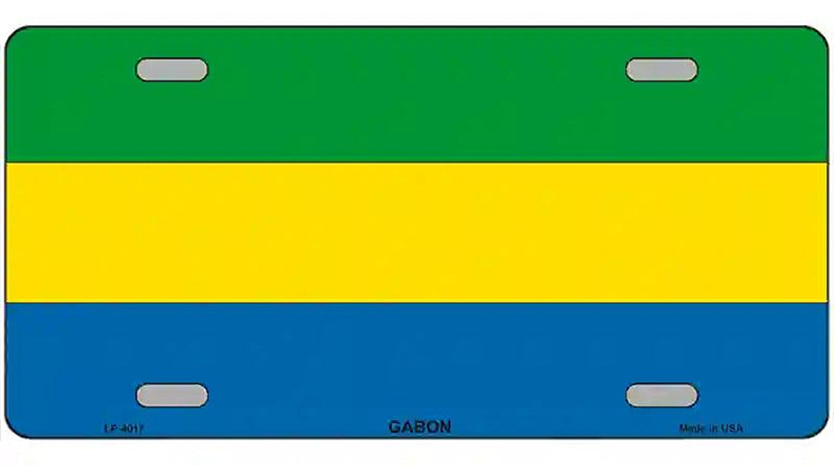 Gabon Flag Metal Novelty License Plate