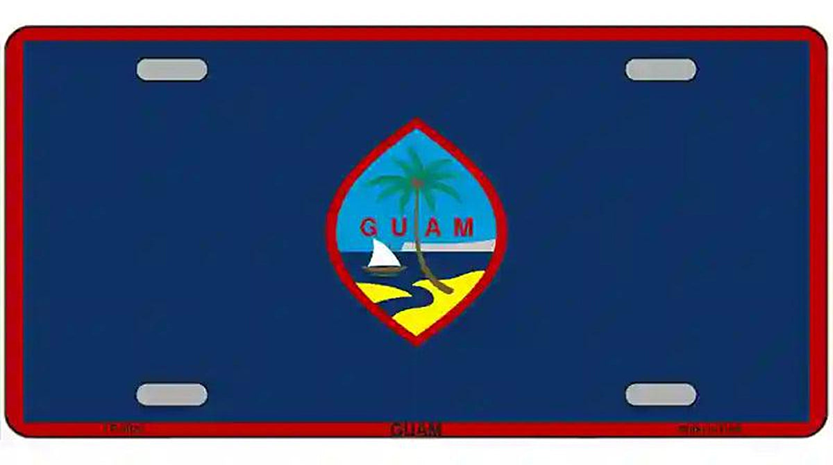 Guam Flag Novelty Metal License Plate Tag