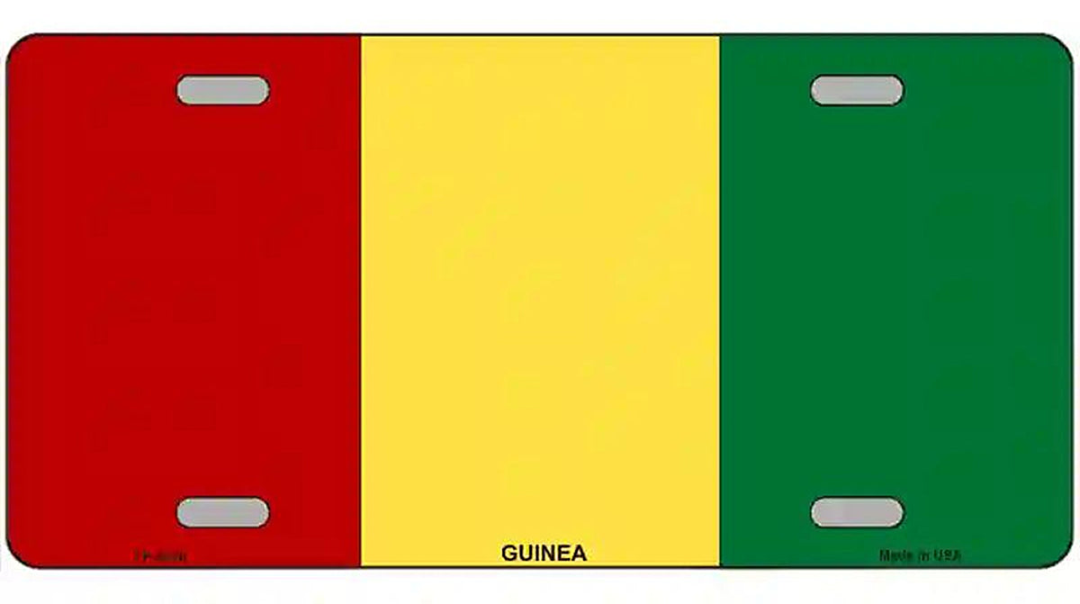 Guinea Flag Metal Novelty License Plate
