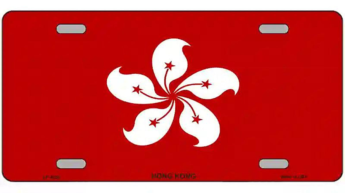 Hong Kong Flag Metal Novelty License Plate