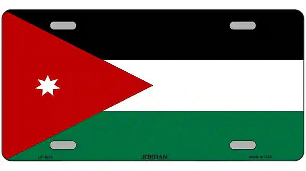 Jordan Flag Metal Novelty License Plate