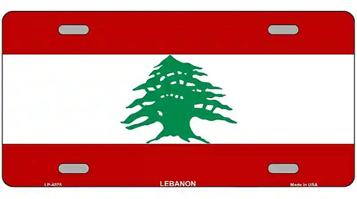 Lebanon Flag Metal Novelty License Plate