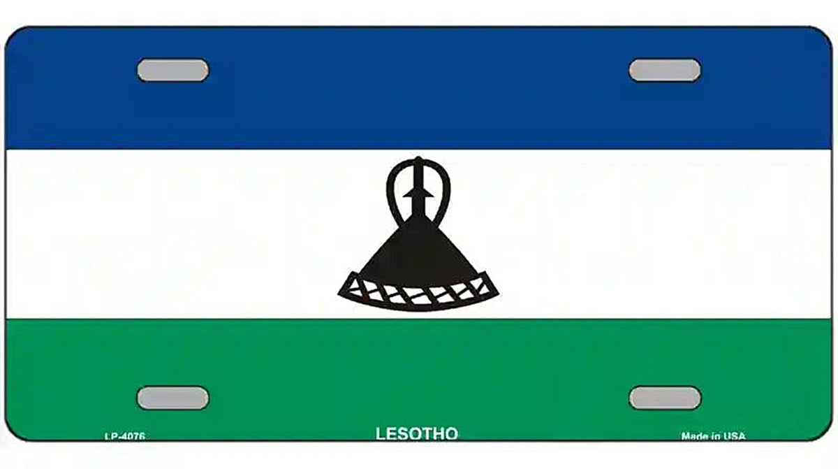 Lesotho Flag Metal Novelty License Plate