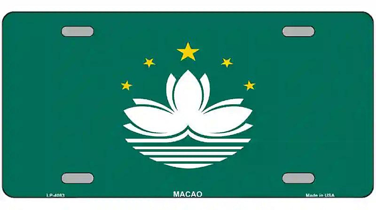Macao Flag Metal Novelty License Plate
