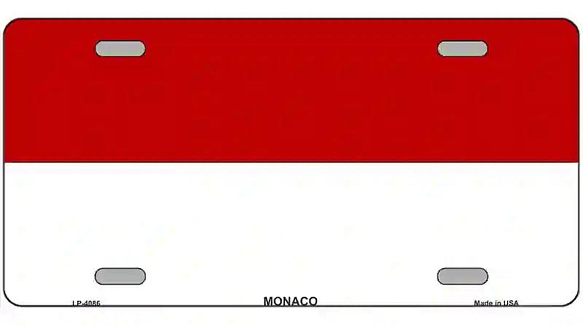 Monaco-C Flag Metal Novelty License Plate
