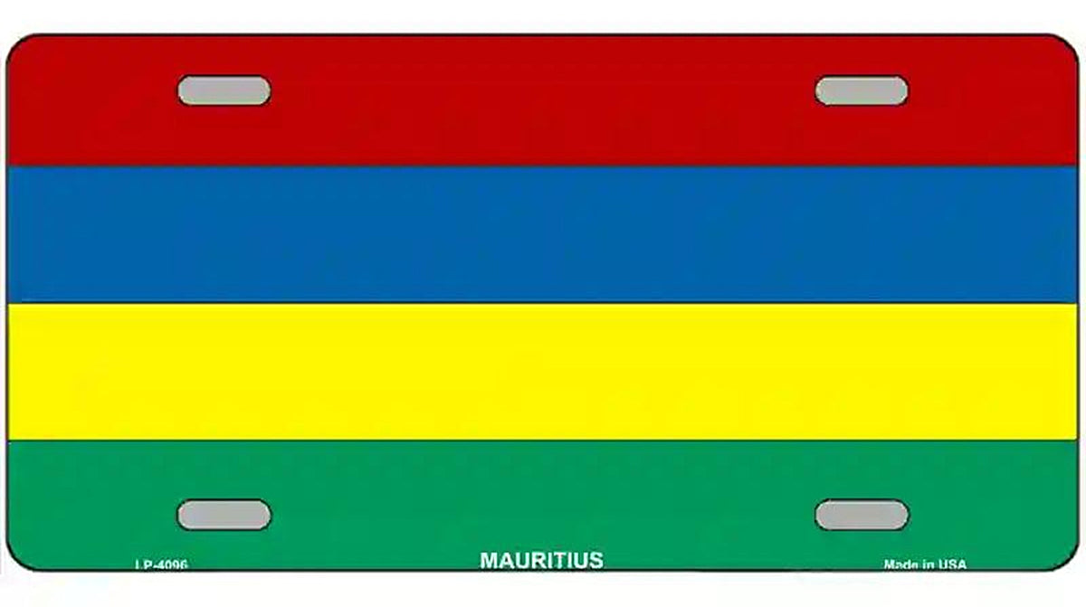 Mauritius Flag Metal Novelty License Plate