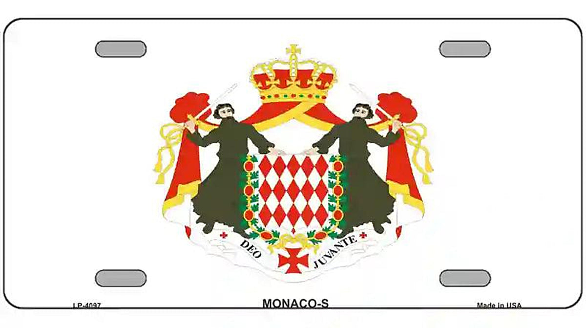 Monaco-S Flag Metal Novelty License Plate