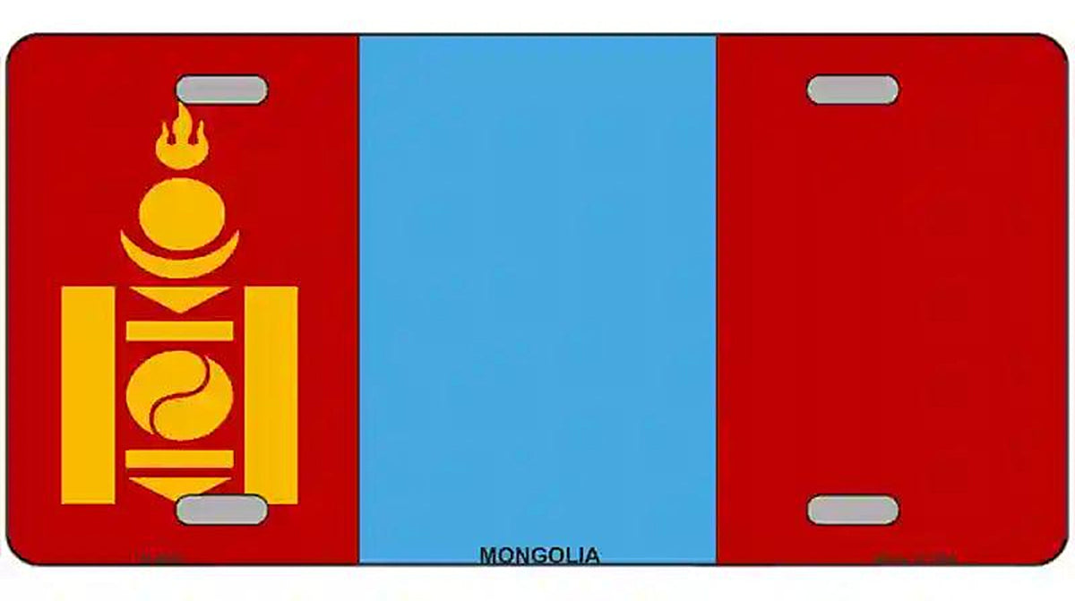 Mongolia Flag Metal Novelty License Plate