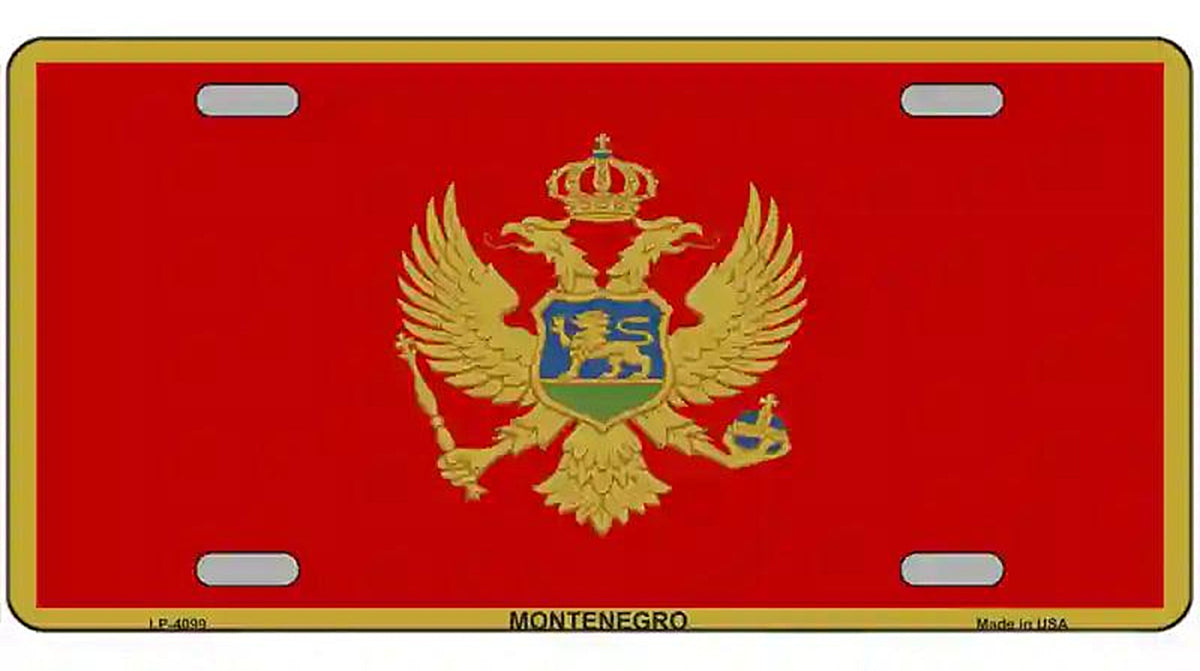Montenegro Flag Metal Novelty License Plate