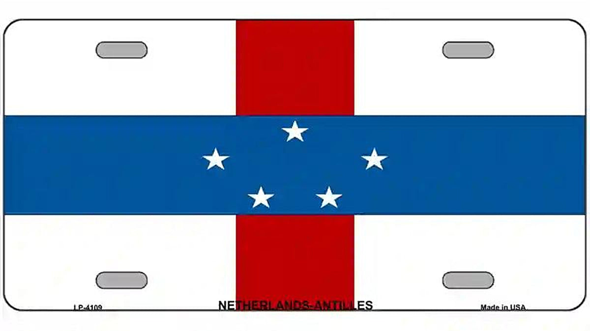 Netherlands Antilles Flag Metal Novelty License Plate