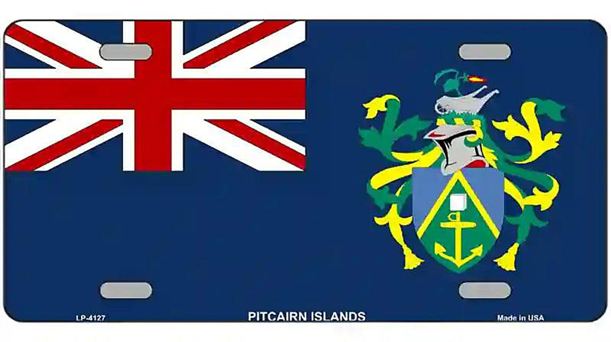Pitcairn Islands Flag Metal Novelty License Plate