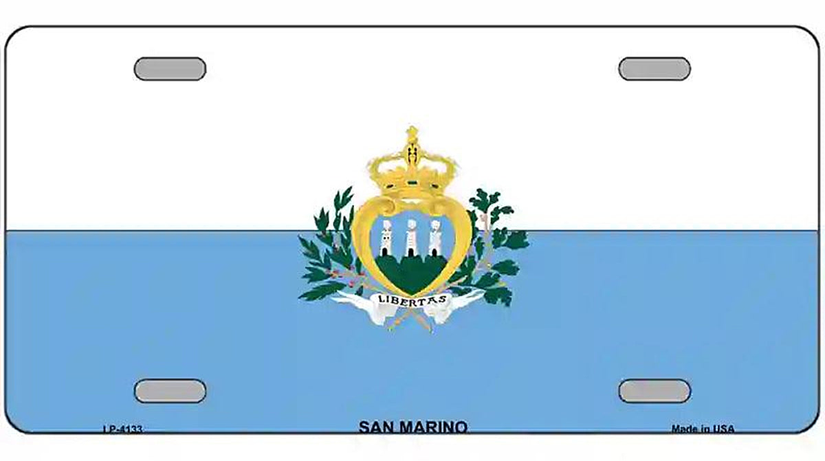 San Marino Flag Metal Novelty License Plate