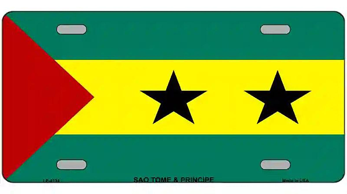 Sao Tome And Principe Flag Metal Novelty License Plate