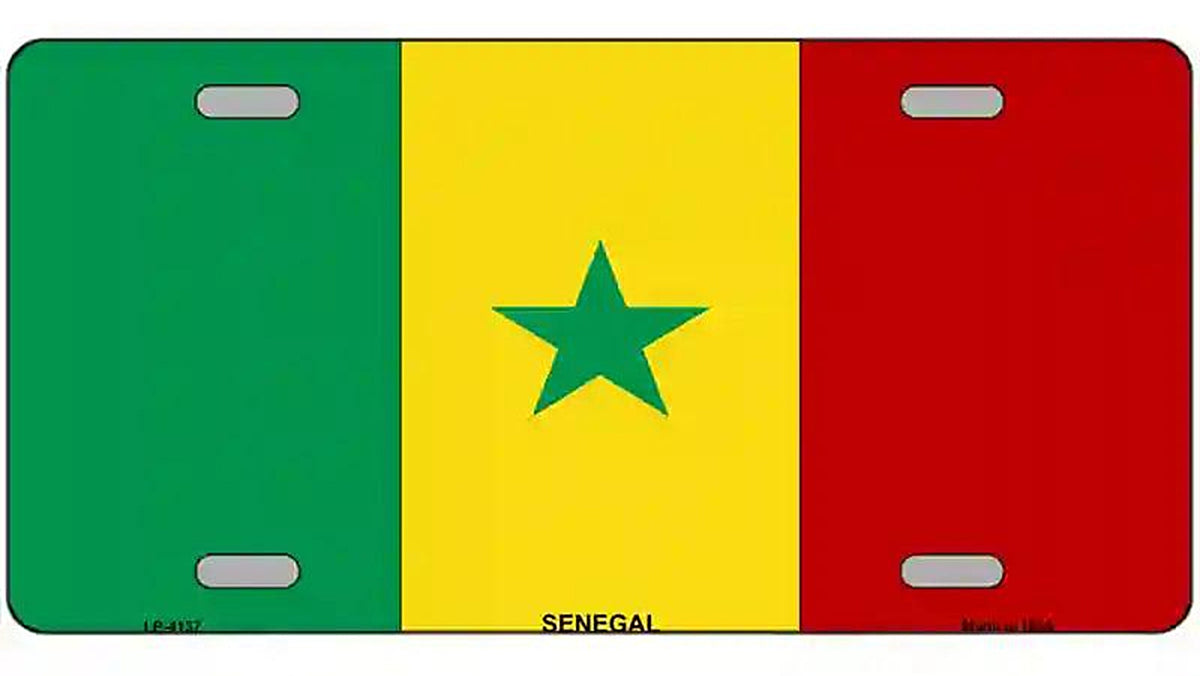 Senegal Flag Metal Novelty License Plate
