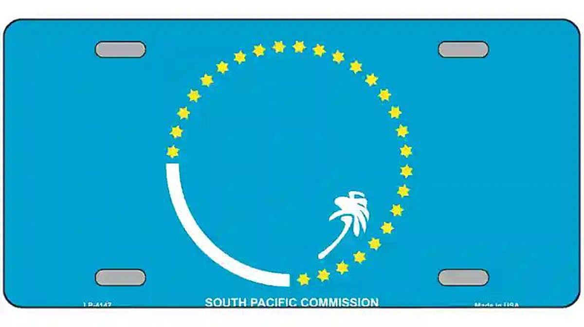 South Pacific Commission Flag Metal Novelty License Plate