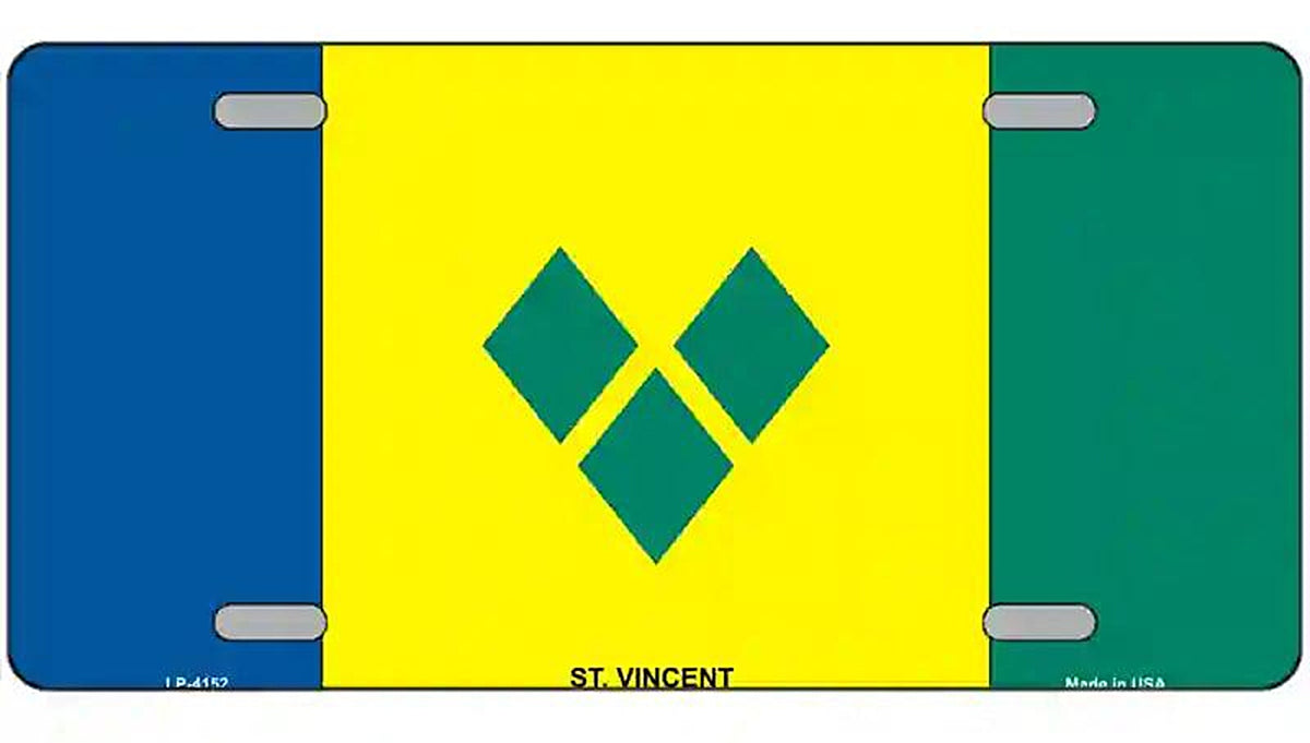 St Vincent Flag Metal Novelty License Plate