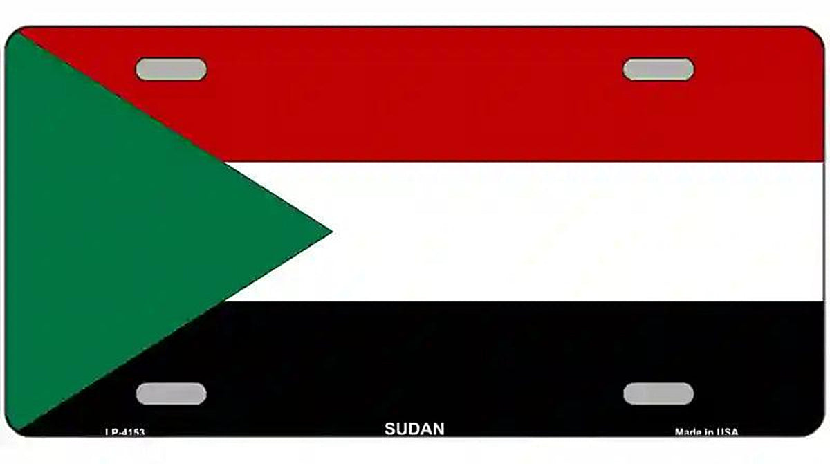 Sudan Flag Metal Novelty License Plate