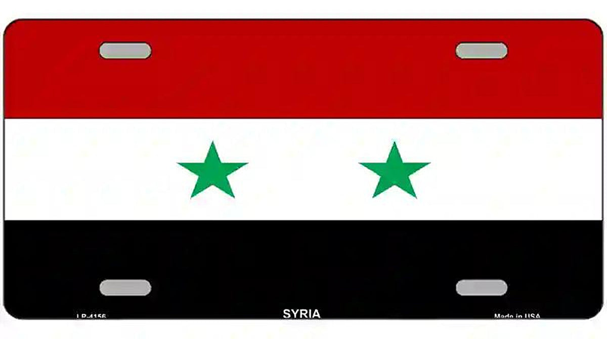 Syria Flag Metal Novelty License Plate