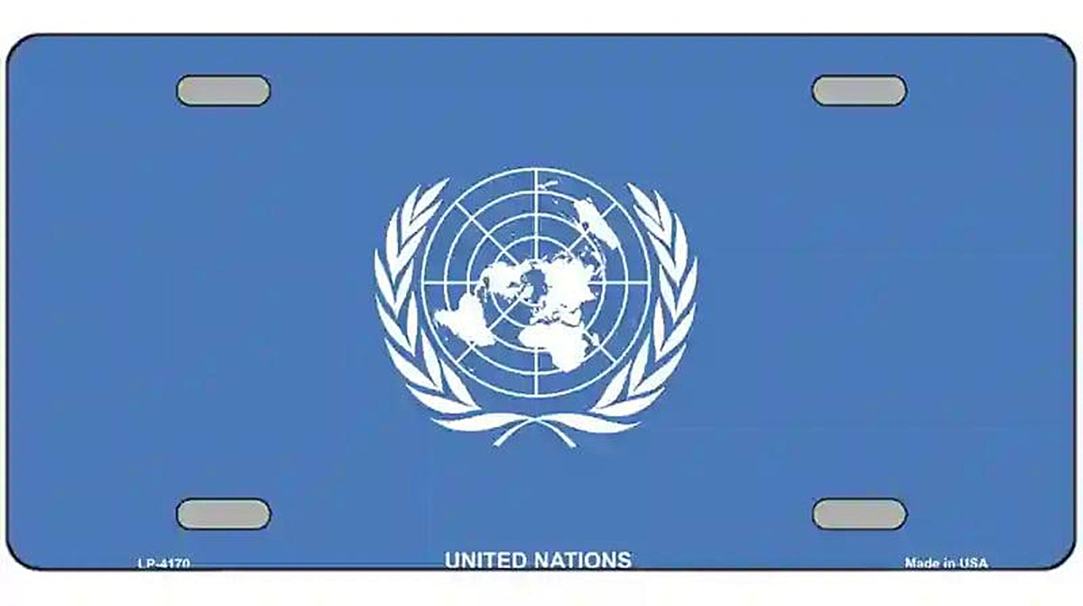United Nations Flag Metal Novelty License Plate