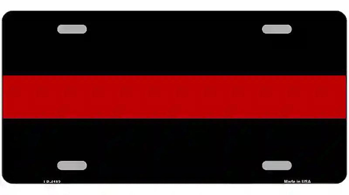 Thin Red Line Fire Metal Novelty License Plate