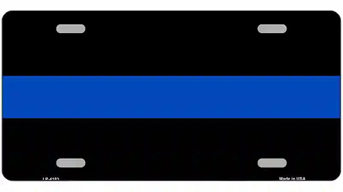 Thin Blue Line Police Metal Novelty License Plate