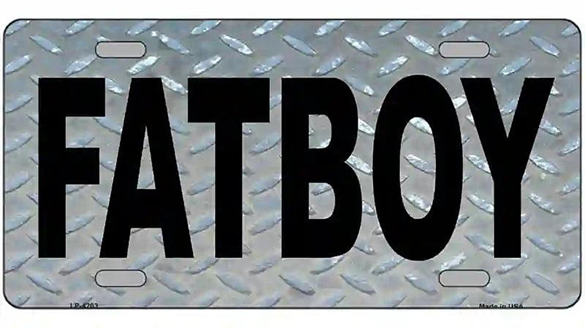 Fat Boy Diamond Metal Novelty License Plate