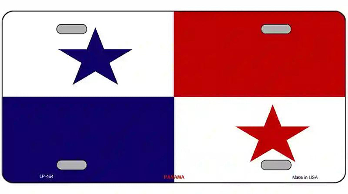 Panama Flag Metal Novelty License Plate