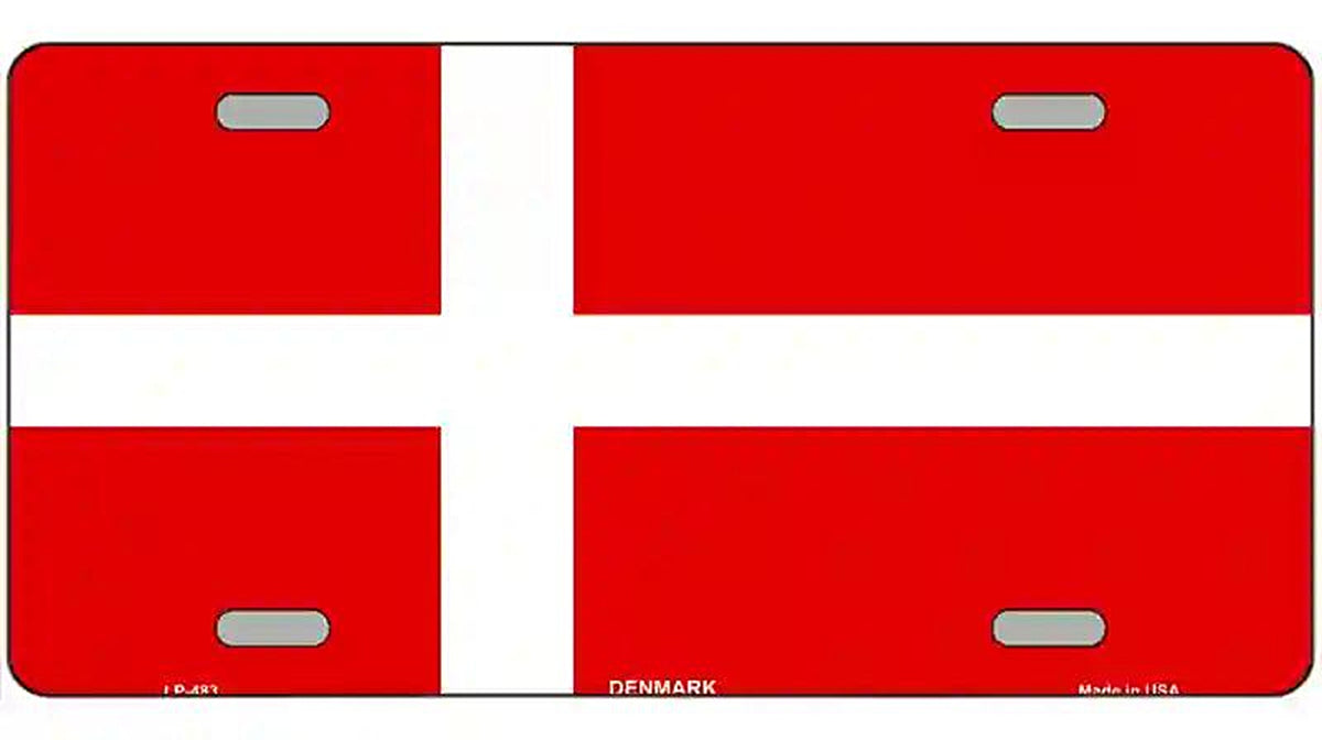 Denmark Flag Metal Novelty License Plate