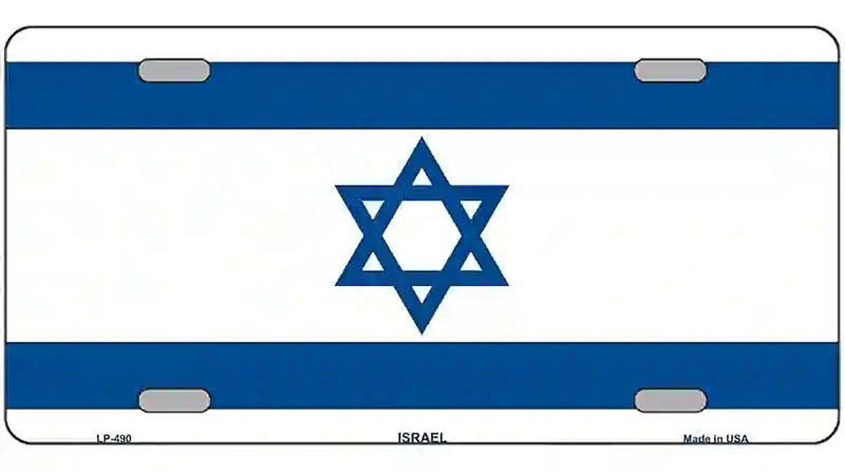 Israel Flag Metal Novelty License Plate