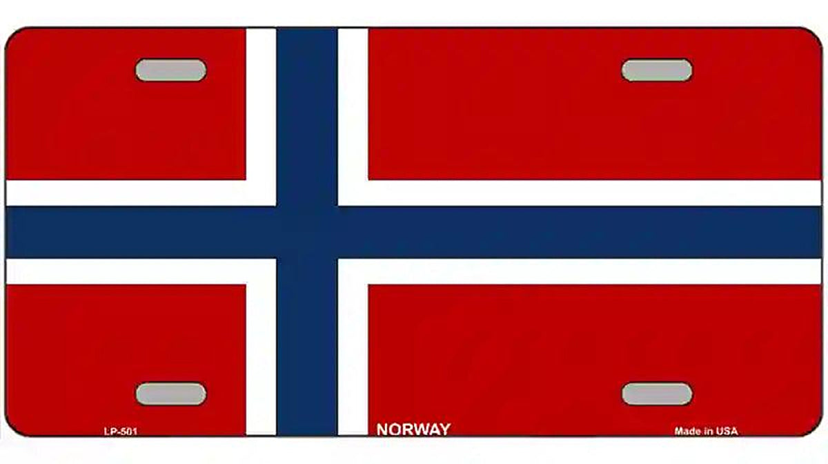 Norway Flag Metal Novelty License Plate